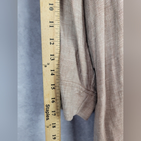 Maggie Barnes Shirt Womens 3X 26-38W Beige Linen Blend Jacket Shacket Breathable - Picture 6 of 7